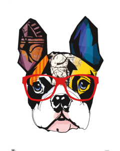 Art Deco - Boston Terrier with Glasses