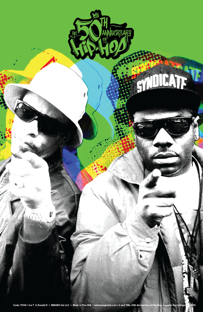 Ice T and Donald D Retro Green POSTER PRINTS