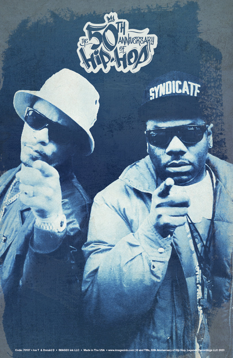 Ice T and Donald D Grunge Blue POSTER PRINTS