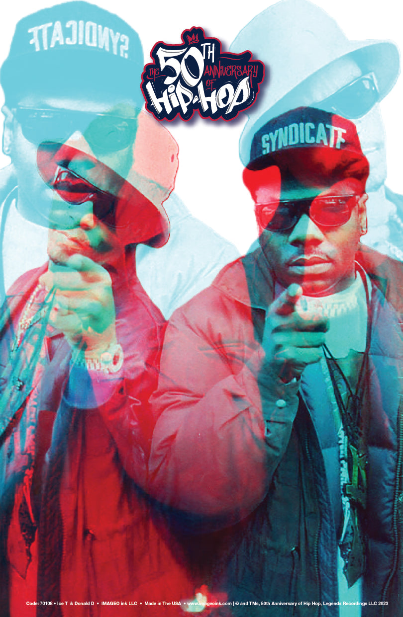 Ice T and Donald D Red and Blue Vibration POSTER PRINTS