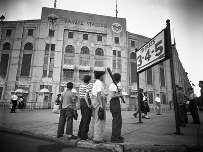 Boys Staring at Yankee Stadium