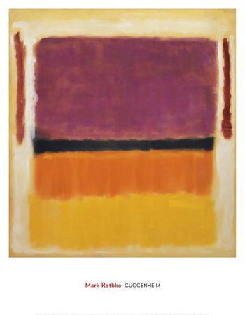 Untitled (Violet, Black, Orange, Yellow on White and Red), 1949