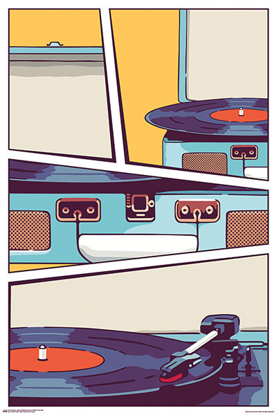 BLUE VINYL RECORD PLAYER